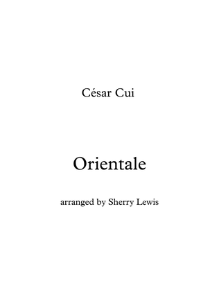 ORIENTALE, César Cui, String Duo, Intermediate Level for violin and cello