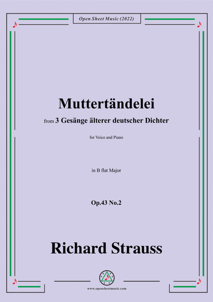 Richard Strauss-Muttertändelei,in B flat Major,Op.43 No.2 image number null