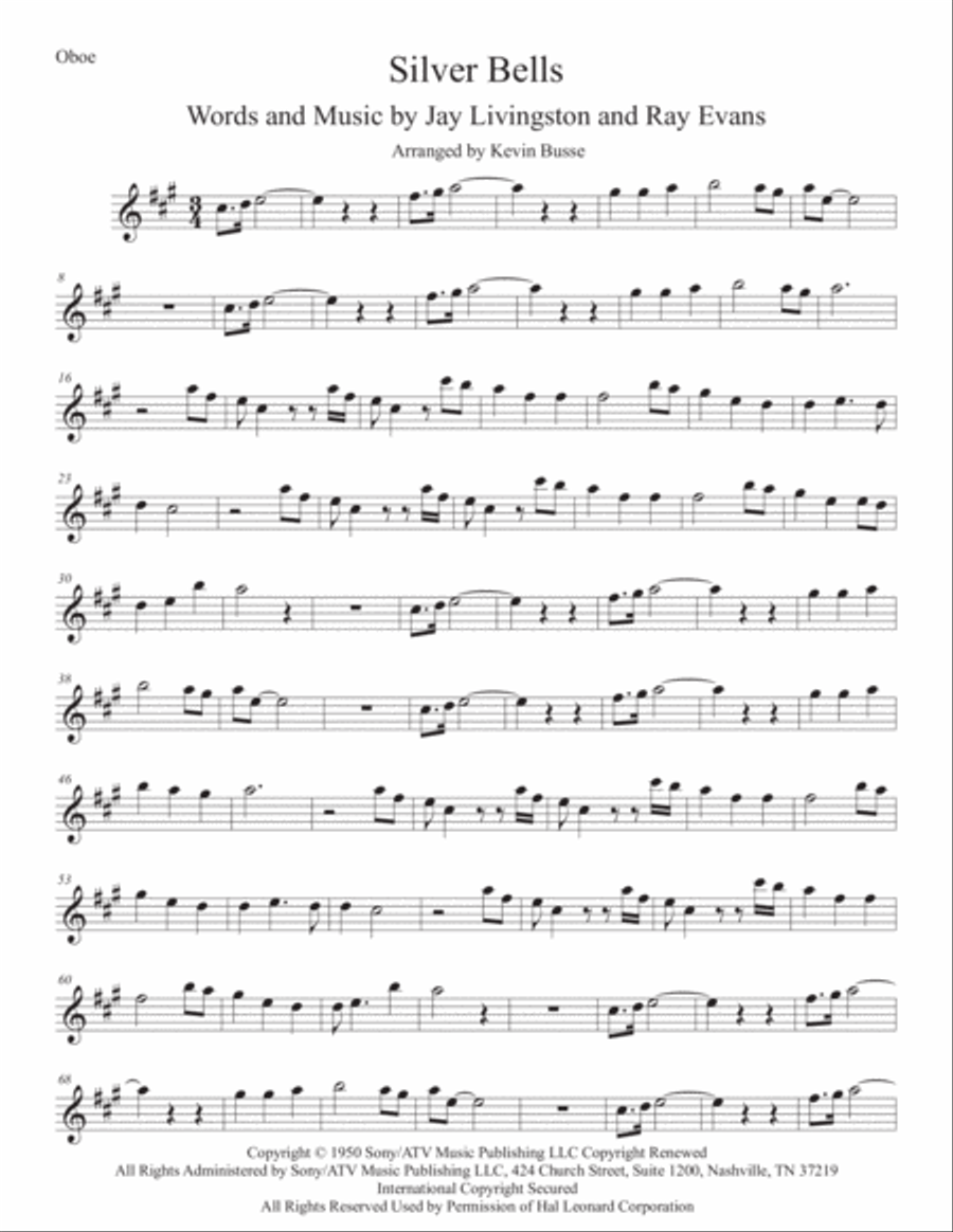 Silver Bells Silver Bells Oboe Solo scores gallery preview page 1