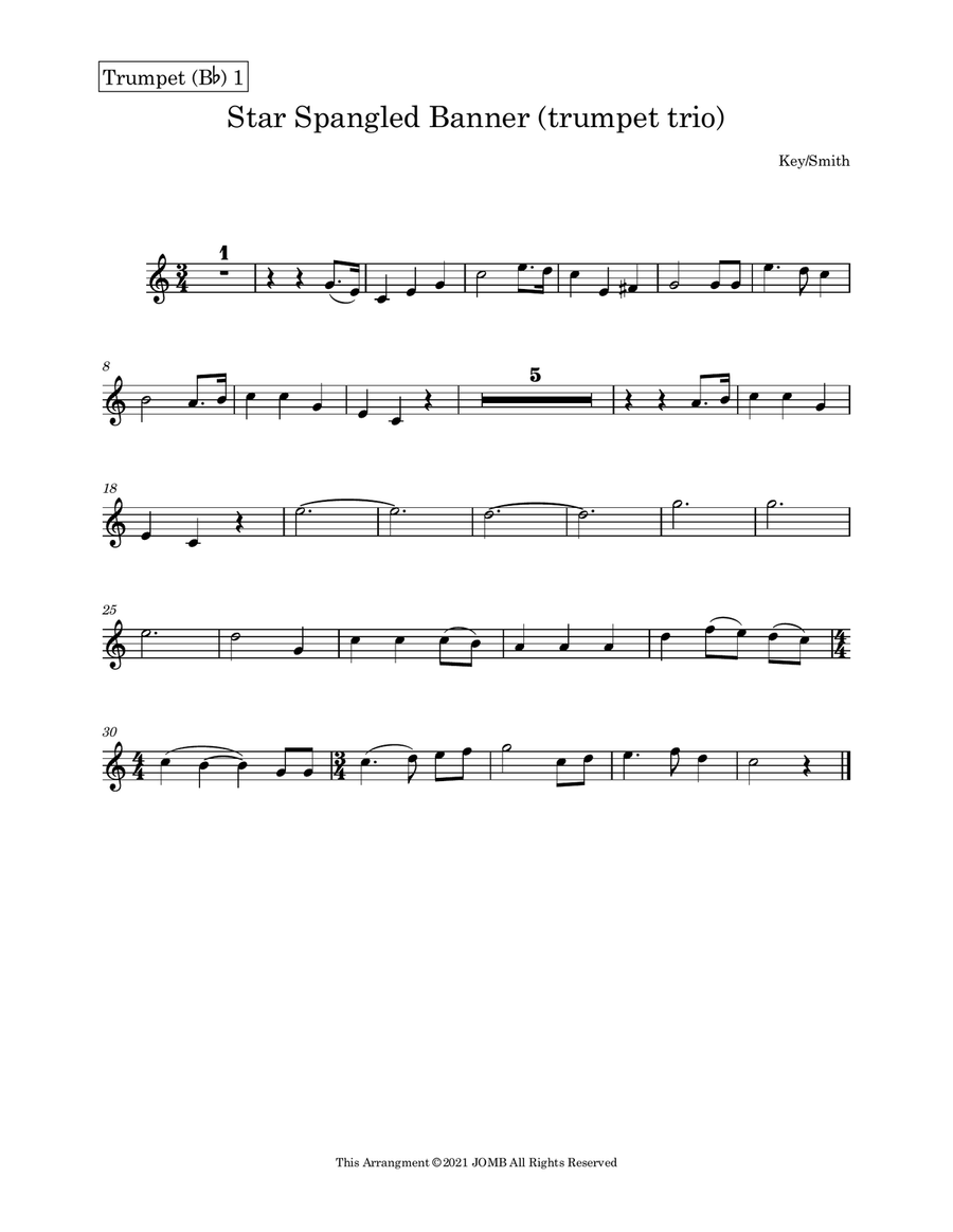 Star Spangled Banner Star Spangled Banner Trumpet Trio scores gallery preview page 3