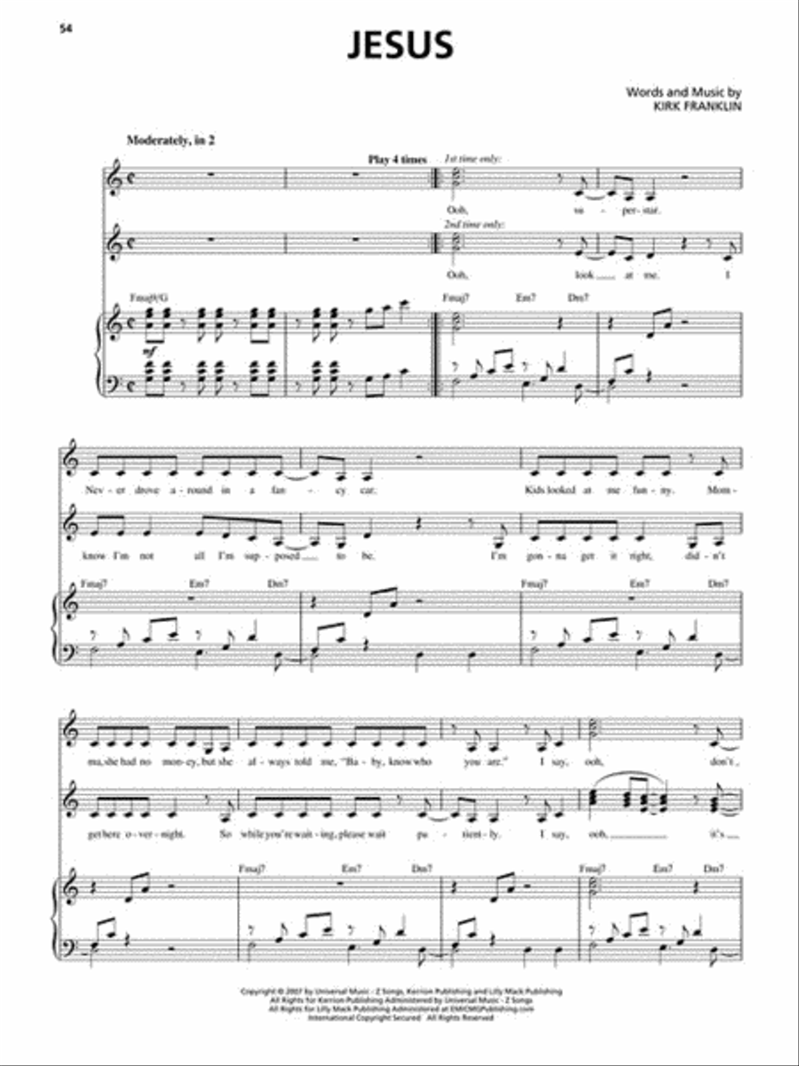 The Kirk Franklin Collection Piano, Vocal, Guitar scores gallery preview page 3