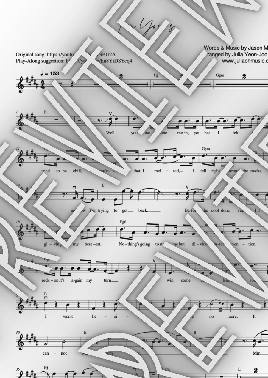 I'm Yours I'm Yours Violin Solo scores gallery preview page 1