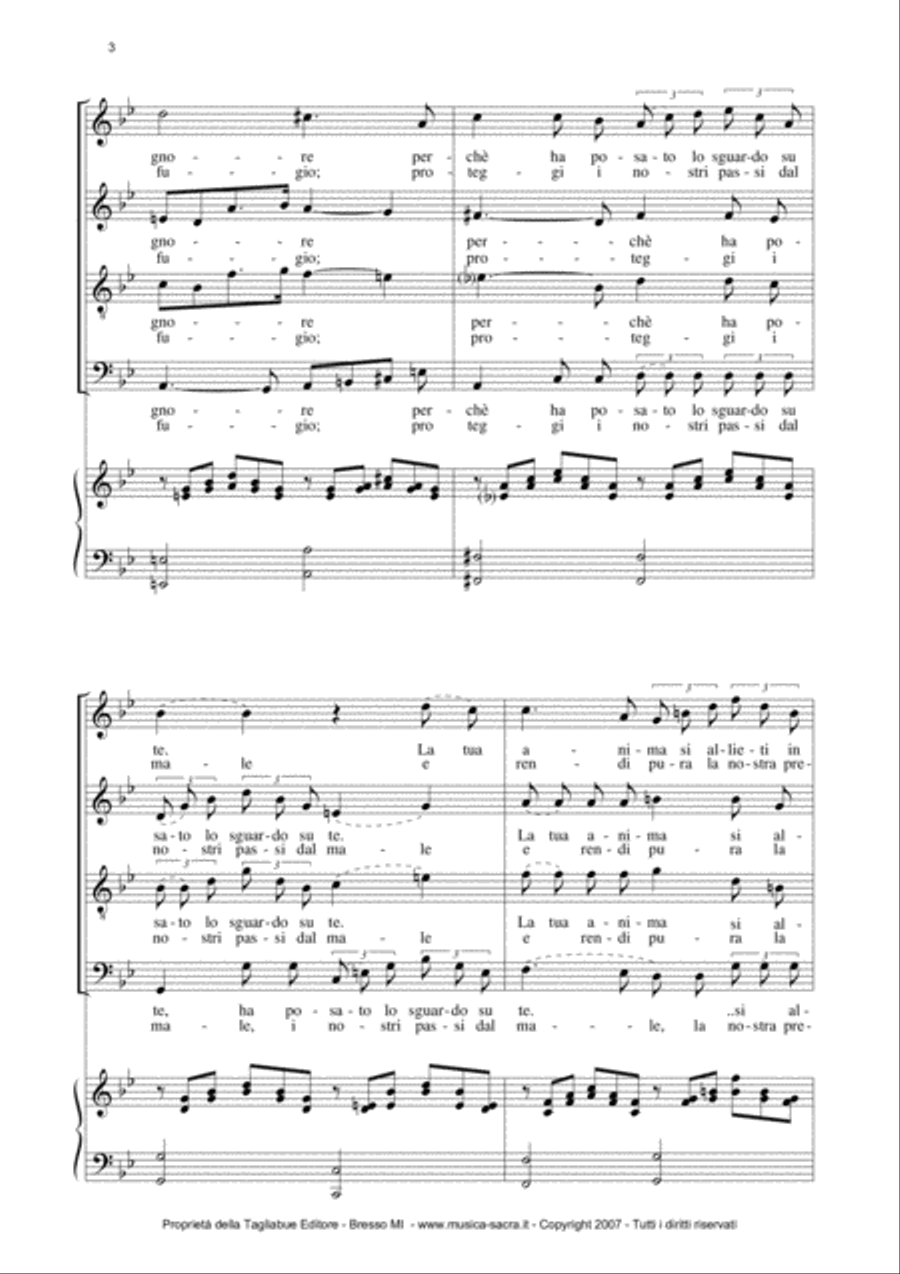 AVE MARIA by Schubert - Italian Lyrics - Choir SATB - With Choir Parts 4-Part scores gallery preview page 3