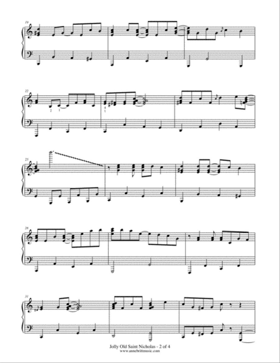 Jolly Old Saint Nicholas Jolly Old Saint Nicholas Piano Solo scores gallery preview page 2