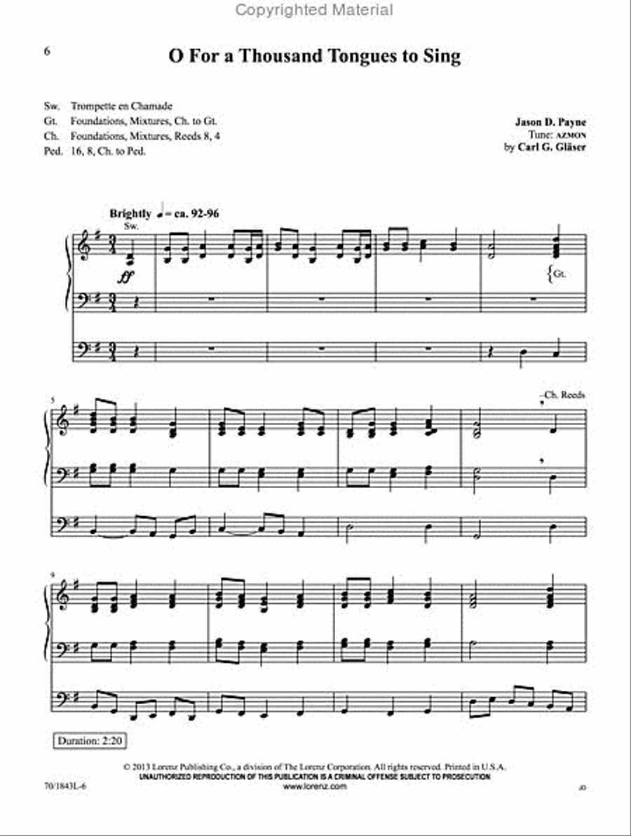 Hymn Tunes A to Z Organ Solo scores gallery preview page 2