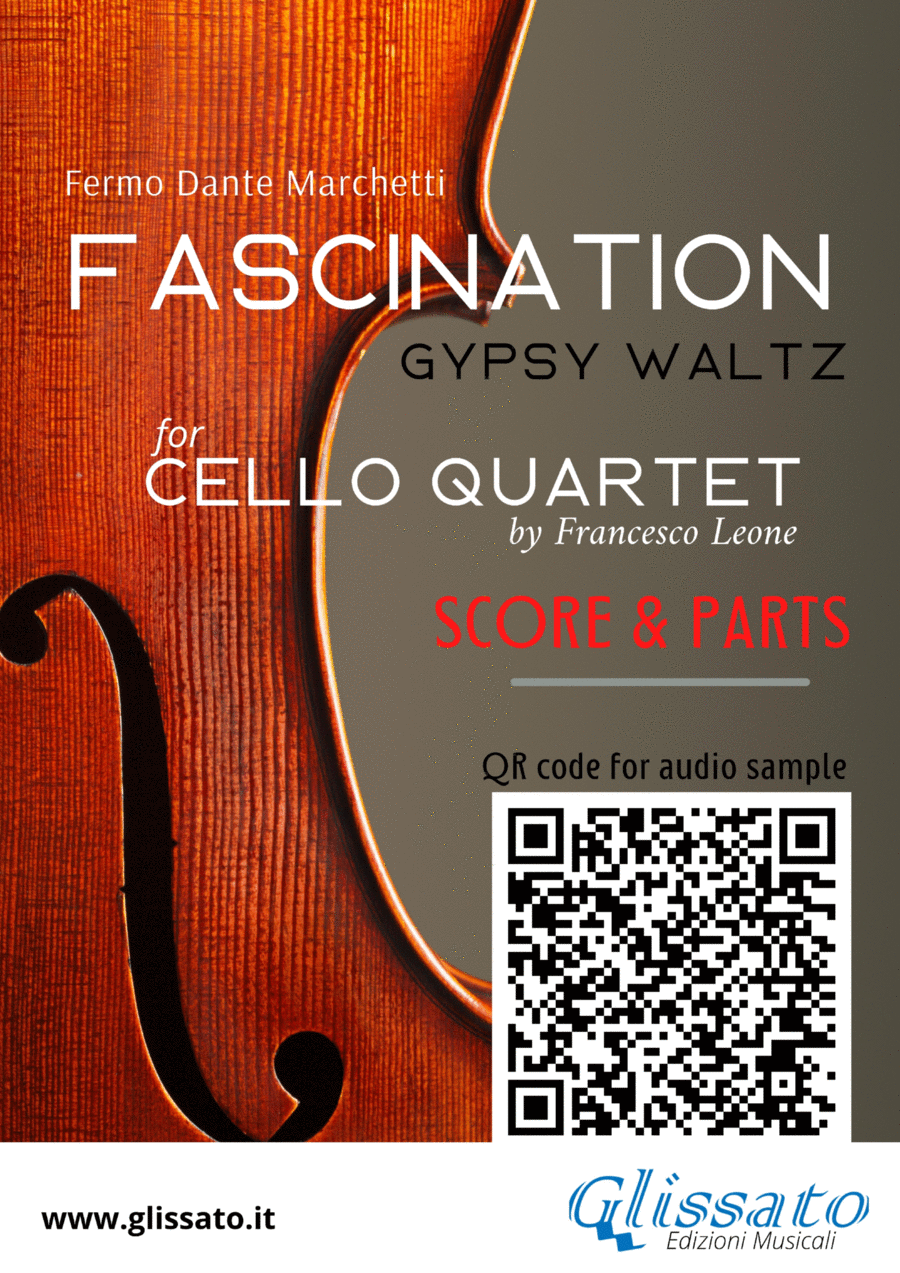 Fascination (Gypsy Waltz) for Cello Quartet (score and parts) String Quartet scores gallery preview page 1