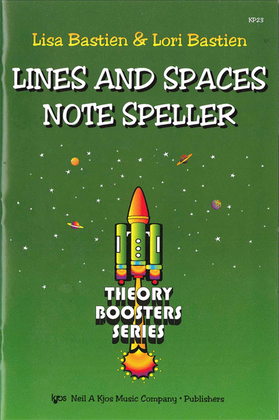 Book cover for Bastien Theory Boosters: Lines and Spaces Note Speller