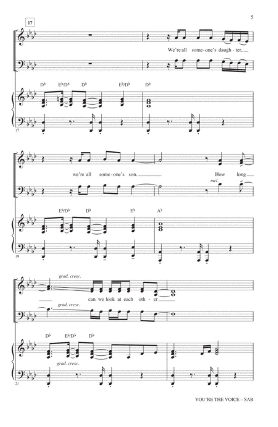 You're The Voice (arr. Kirby Shaw) 3-Part scores gallery preview page 4
