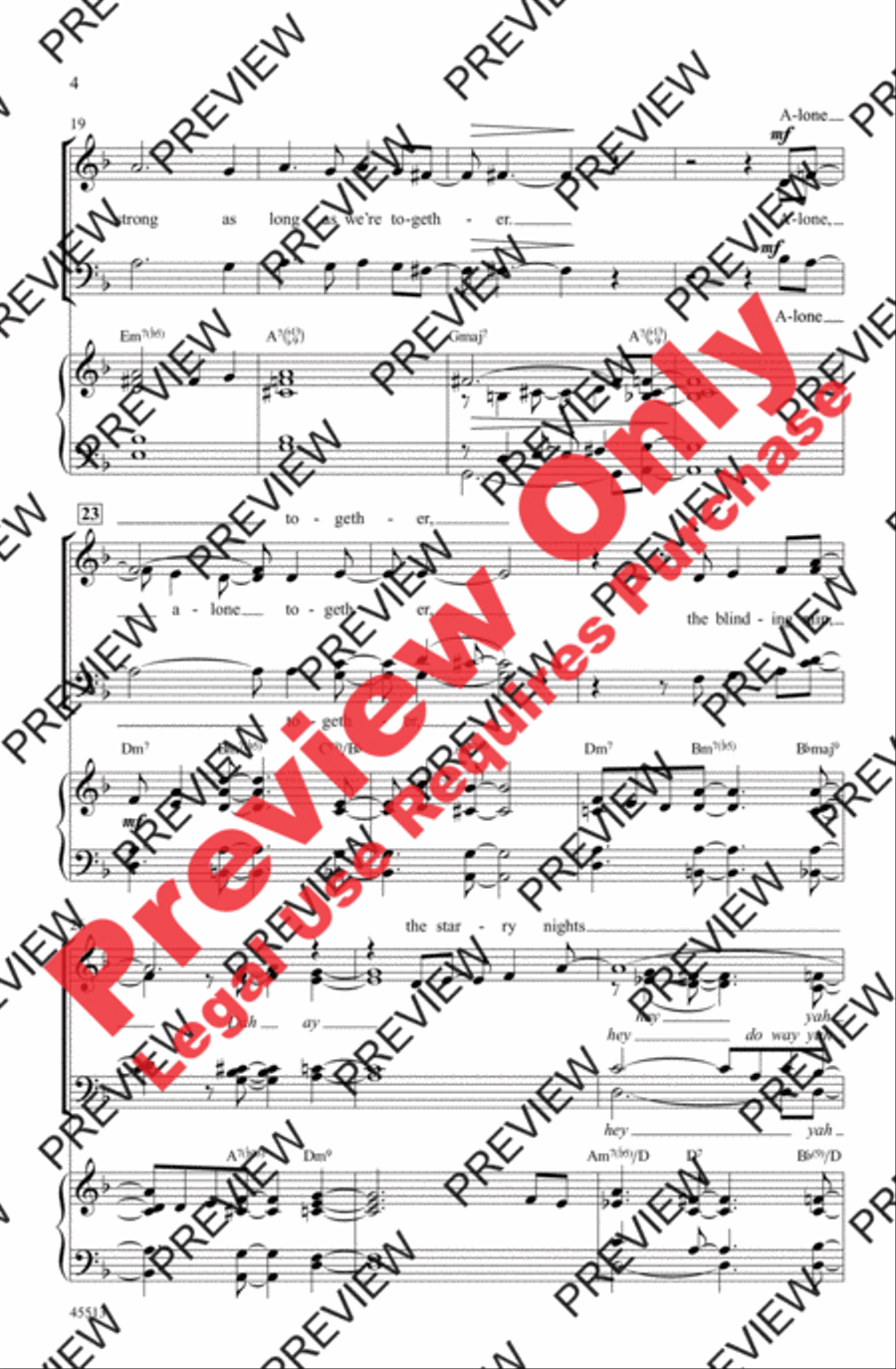 Alone Together 4-Part scores gallery preview page 4