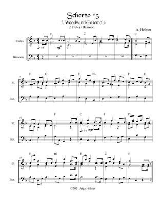 Scherzo #5 f. Woodwind Ensemble - Score Only