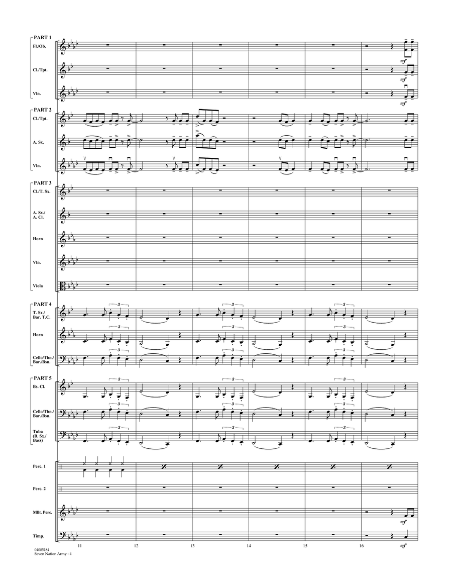 Seven Nation Army - Conductor Score (Full Score) Concert Band scores gallery preview page 4