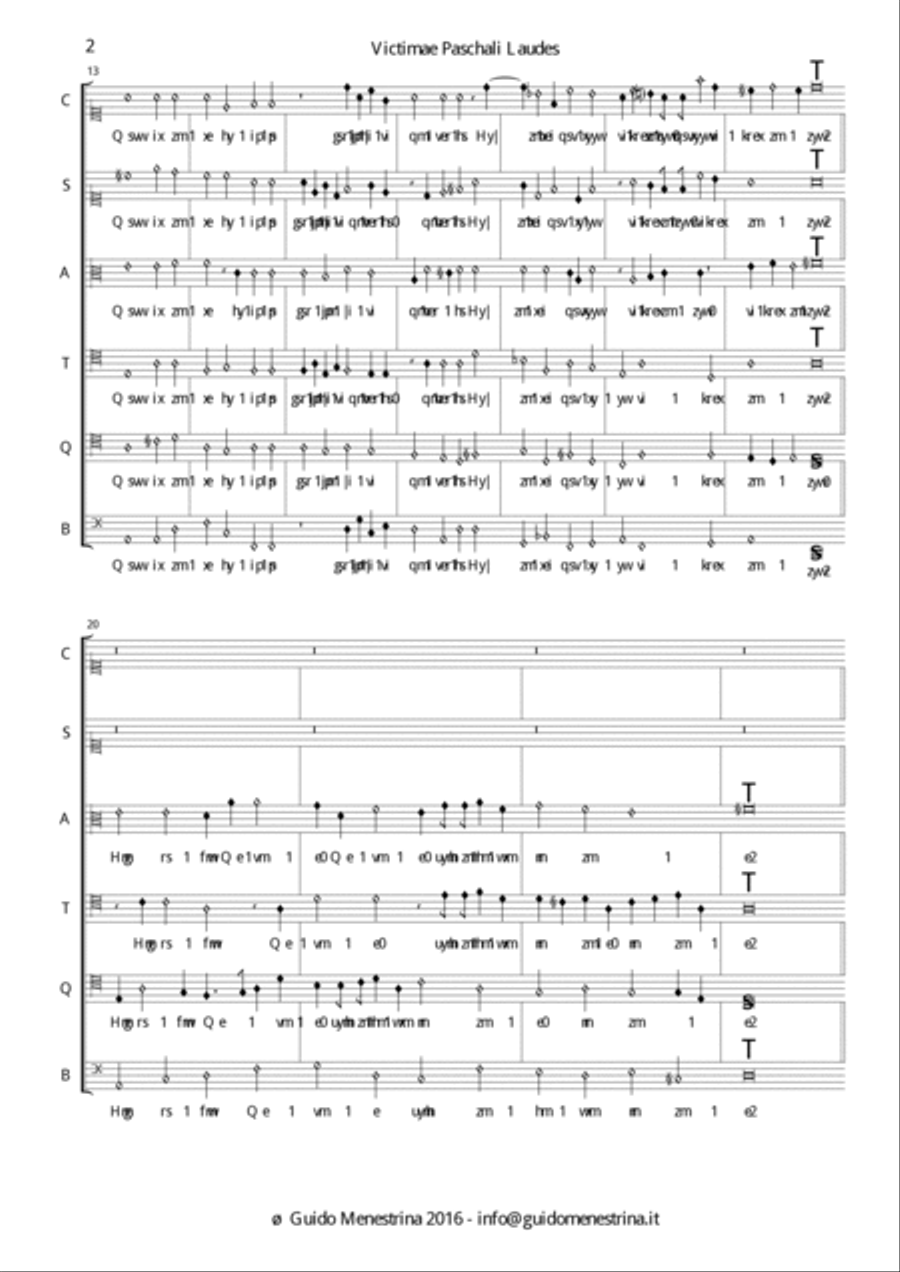 Mogens Pedersøn - Victimae Paschali Laudes à 6 4-Part scores gallery preview page 3