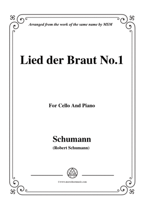 Book cover for Schumann-Lied der Braut No.1,for Cello and Piano