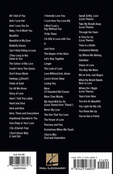 Love Songs by Various Guitar - Sheet Music