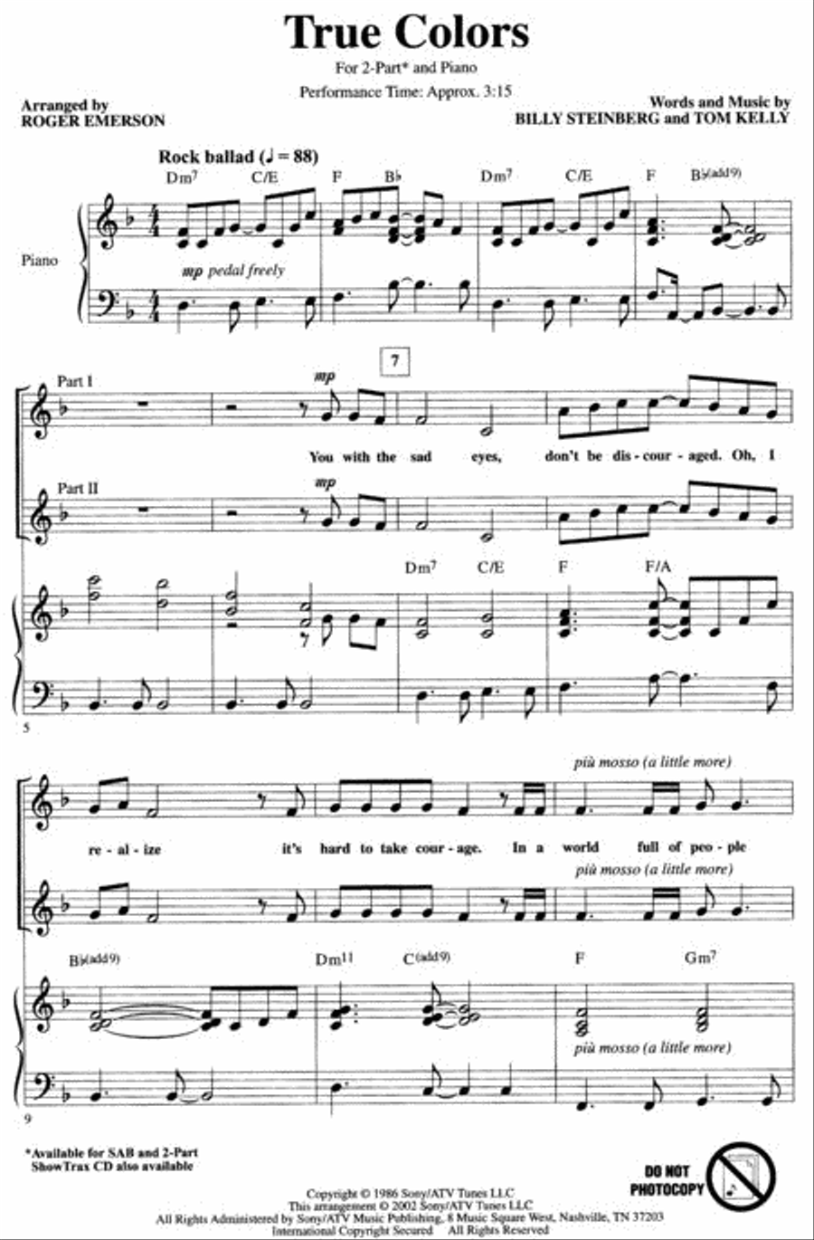 True Colors Choir scores gallery preview page 2