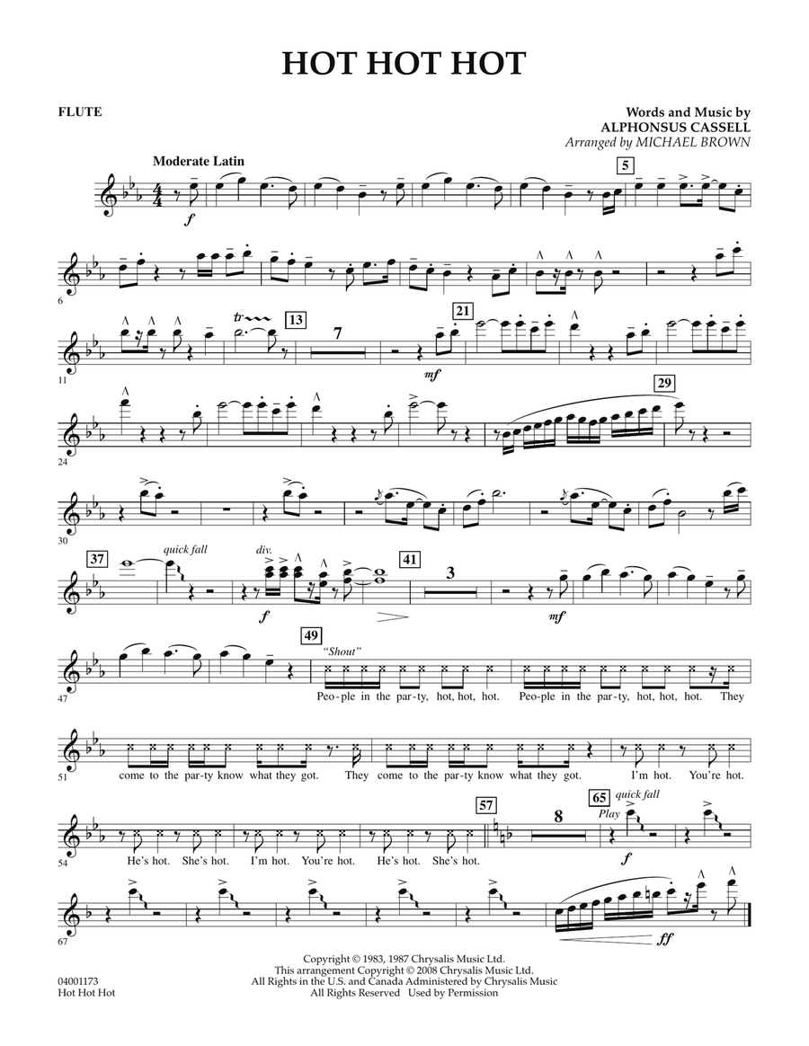 Hot Hot Hot - Flute Concert Band scores gallery preview page 1