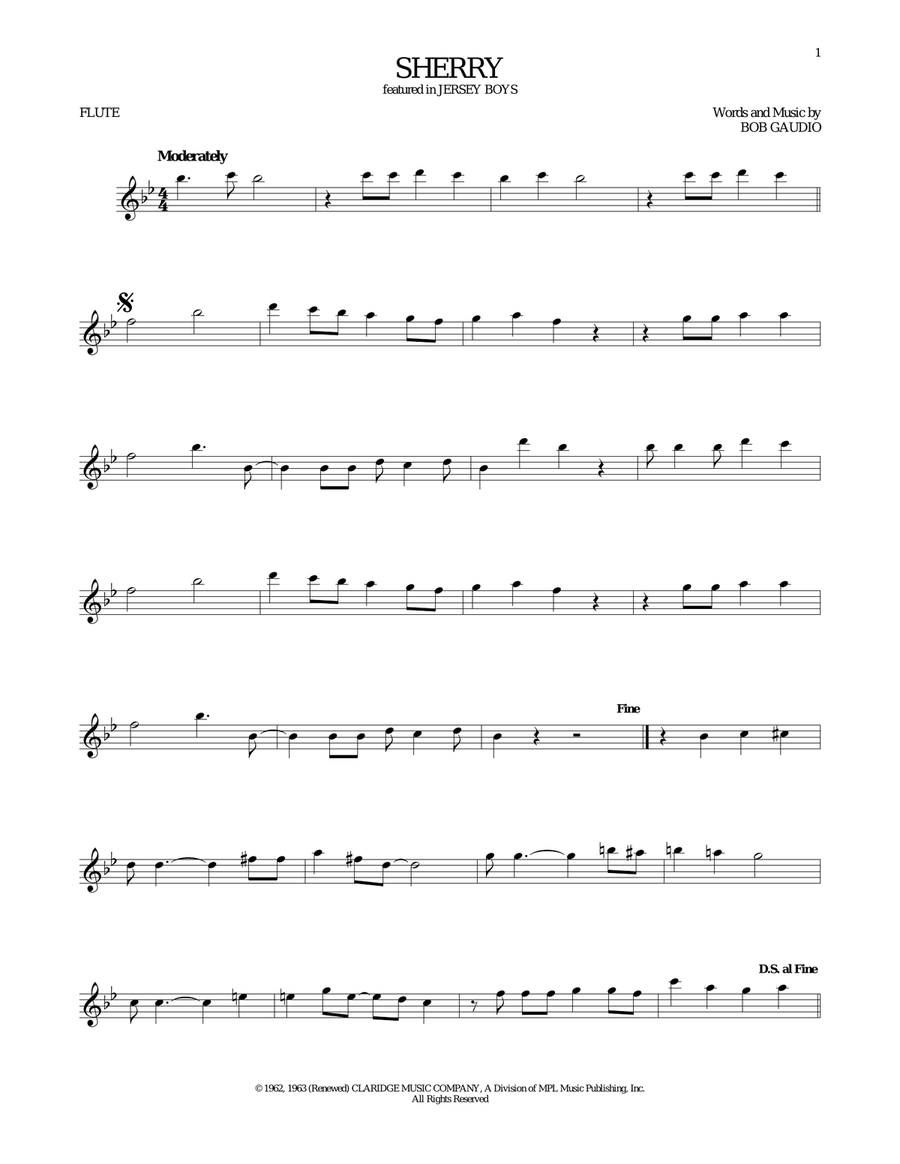 Sherry Flute Solo scores gallery preview page 1