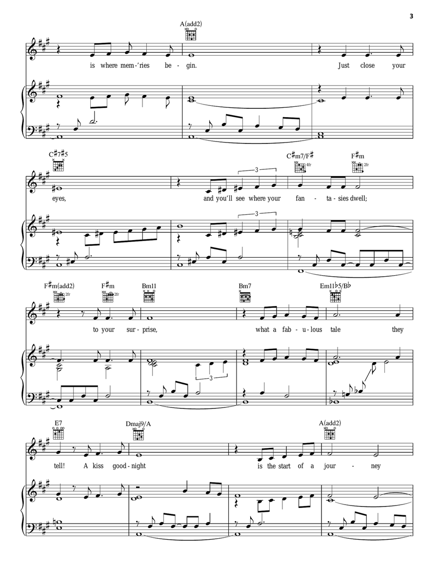 A Kiss Goodnight Piano, Vocal, Guitar scores gallery preview page 3