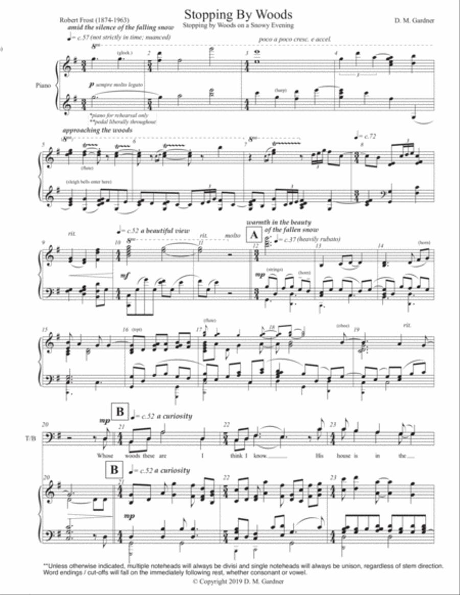 Stopping by Woods (Robert Frost) - CHORAL SCORE image number null