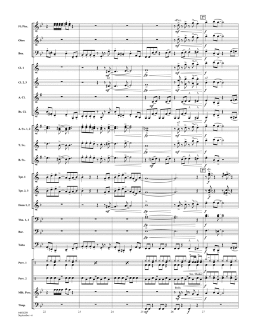 September (arr. Paul Murtha) - Conductor Score (Full Score) Concert Band scores gallery preview page 6