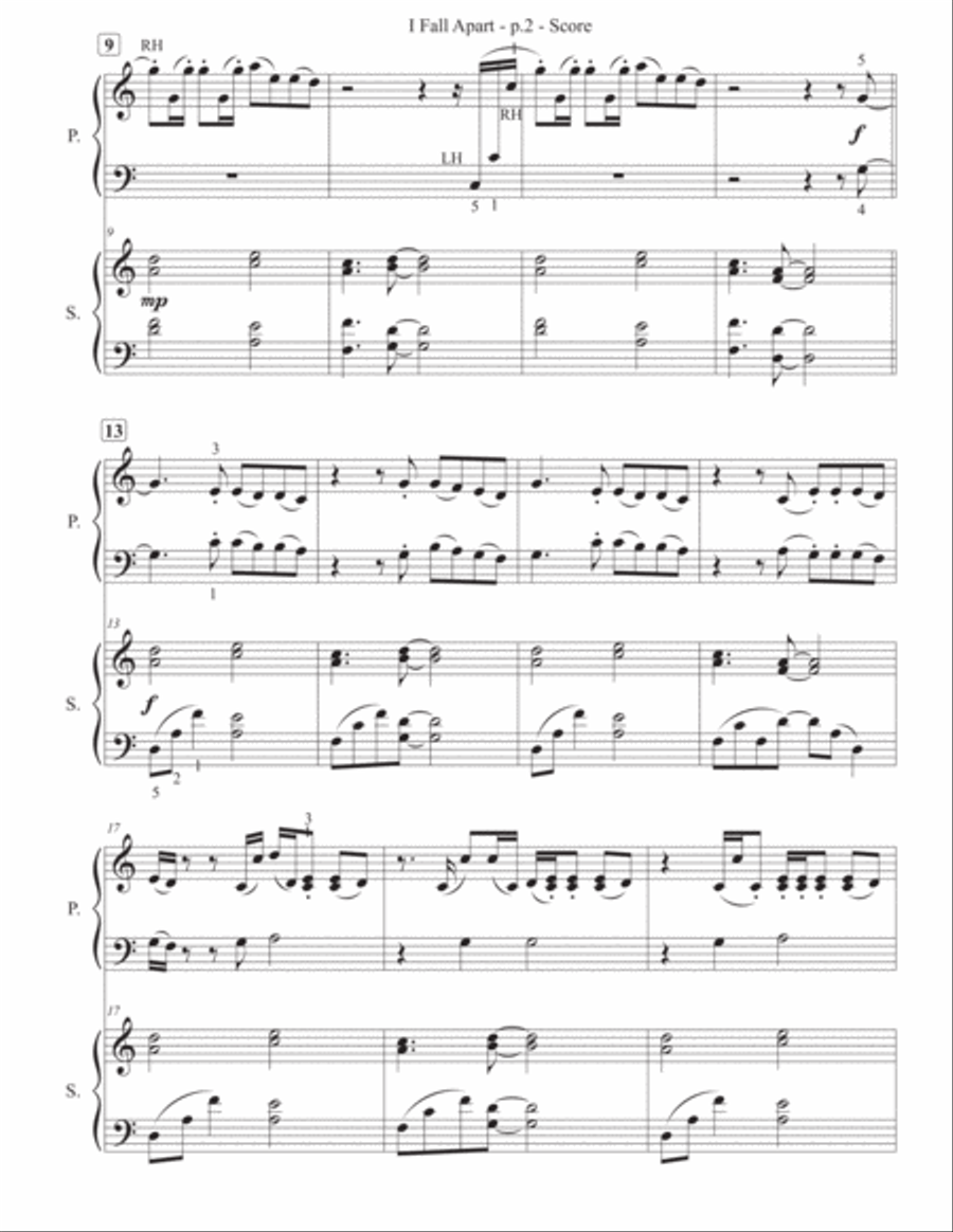 I Fall Apart Piano scores gallery preview page 3