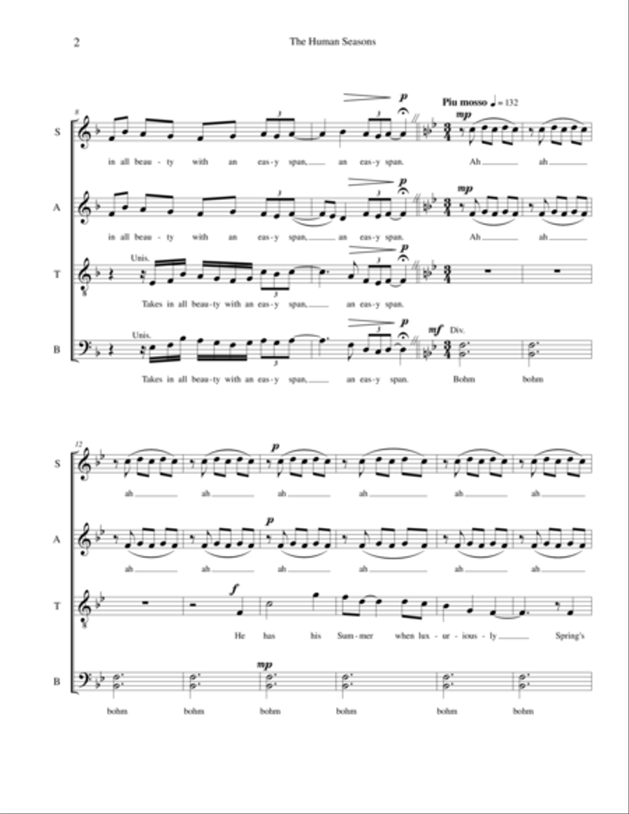 The Human Seasons - for SSAATTBB choir (text by John Keats) SSAATTBB scores gallery preview page 2