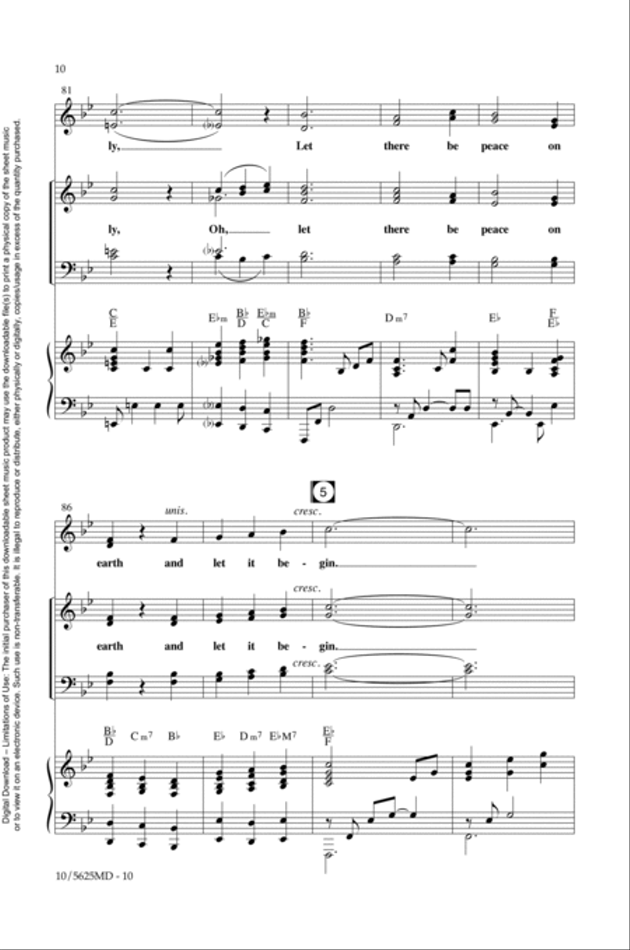 Let There Be Peace on Earth 4-Part scores gallery preview page 10