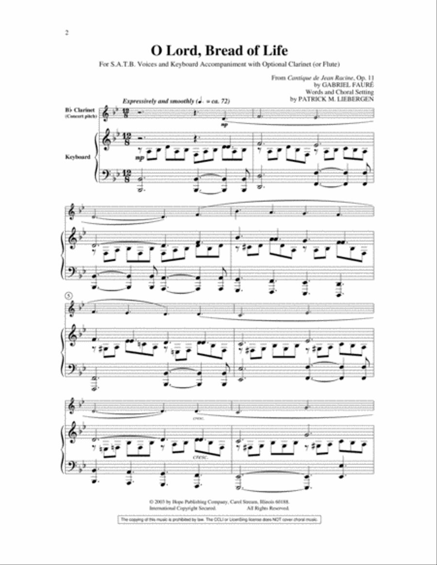 O Lord, Bread of Life 4-Part scores gallery preview page 2
