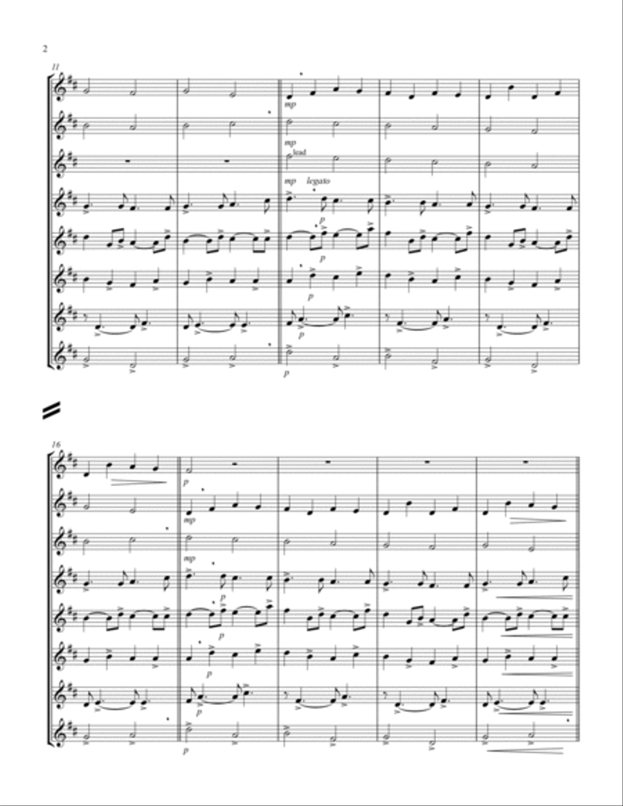 Canon in D (Pachelbel) (D) (Oboe Octet) Woodwind Ensemble scores gallery preview page 2