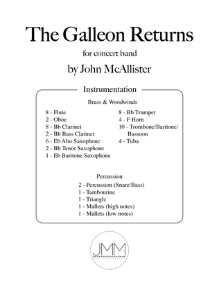 Book cover for The Galleon Returns - for beginning band