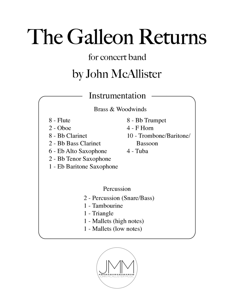 Book cover for The Galleon Returns - for beginning band