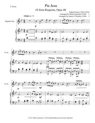 Pie Jesu, #4 from Requiem, Opus 48 for Soprano Saxophone and Keyboard