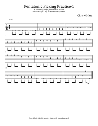 Book cover for Pentatonic Picking Practice-1