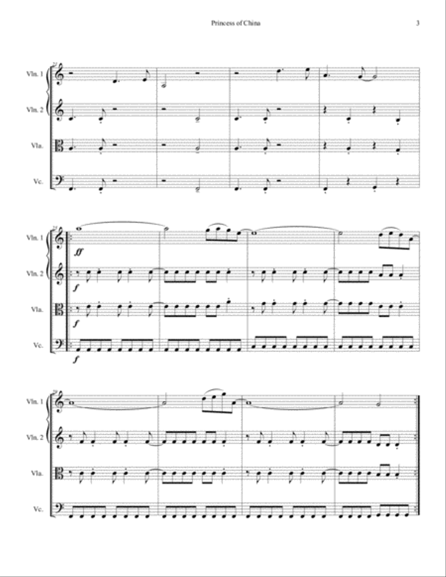 Princess Of China String Quartet scores gallery preview page 5