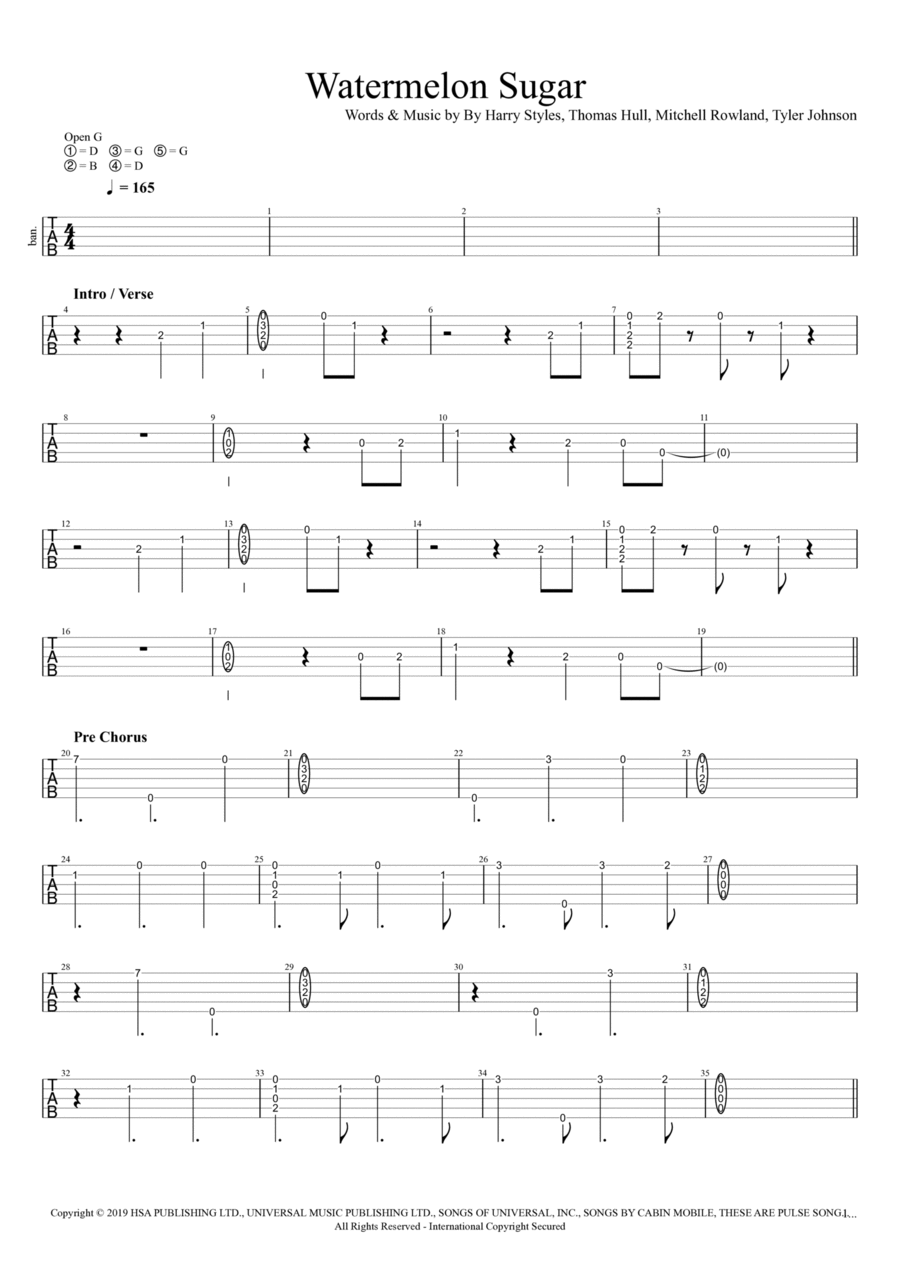 Watermelon Sugar Banjo scores gallery preview page 1