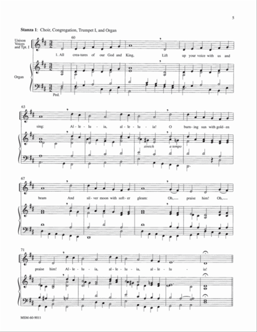 All Creatures of Our God and King Choir scores gallery preview page 5
