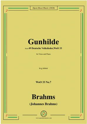 Book cover for Brahms-Gunhilde,WoO 33 No.7,in g minor,for Voice&Piano