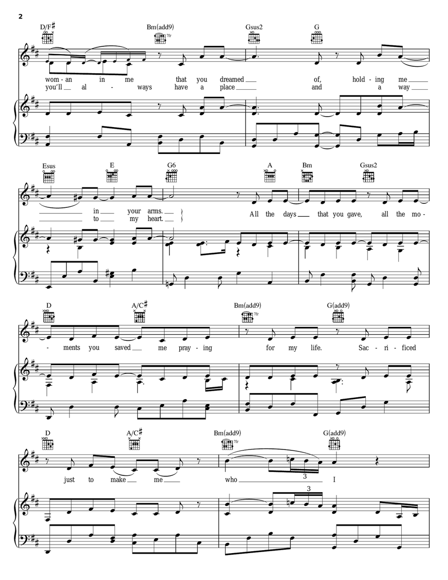 You Don't Have To Let Go Piano, Vocal, Guitar scores gallery preview page 2