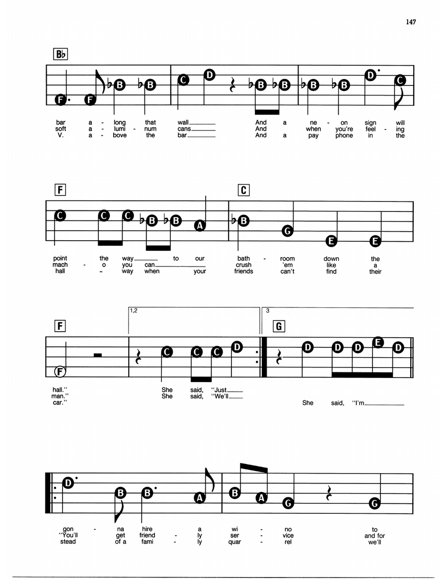 I'm Gonna Hire A Wino To Decorate Our Home Easy Piano scores gallery preview page 3