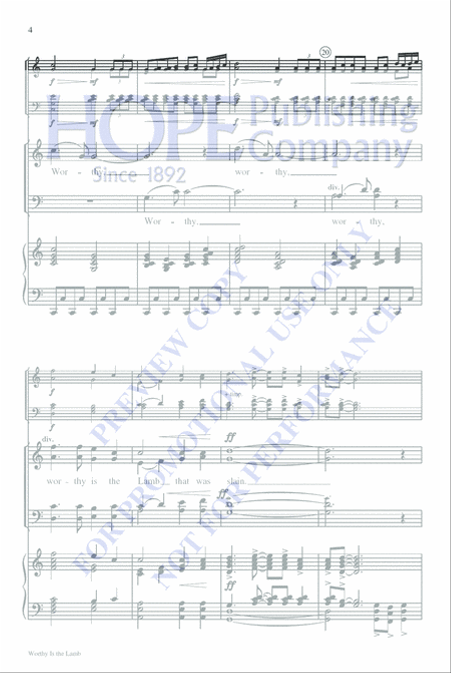Worthy Is the Lamb Worthy Is the Lamb 4-Part scores gallery preview page 4
