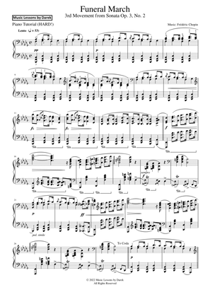 Funeral March (HARD PIANO) 3rd Movement from Sonata Op. 3, No. 2 [Frédéric Chopin]