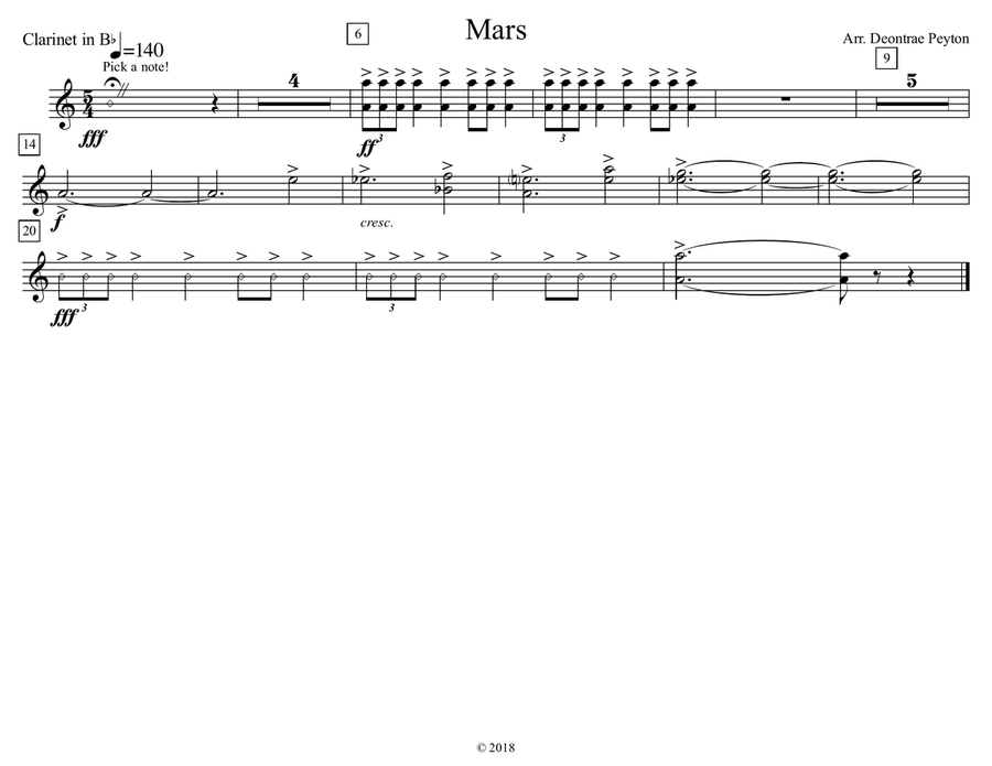 Mars for Marching Band Marching Band scores gallery preview page 5
