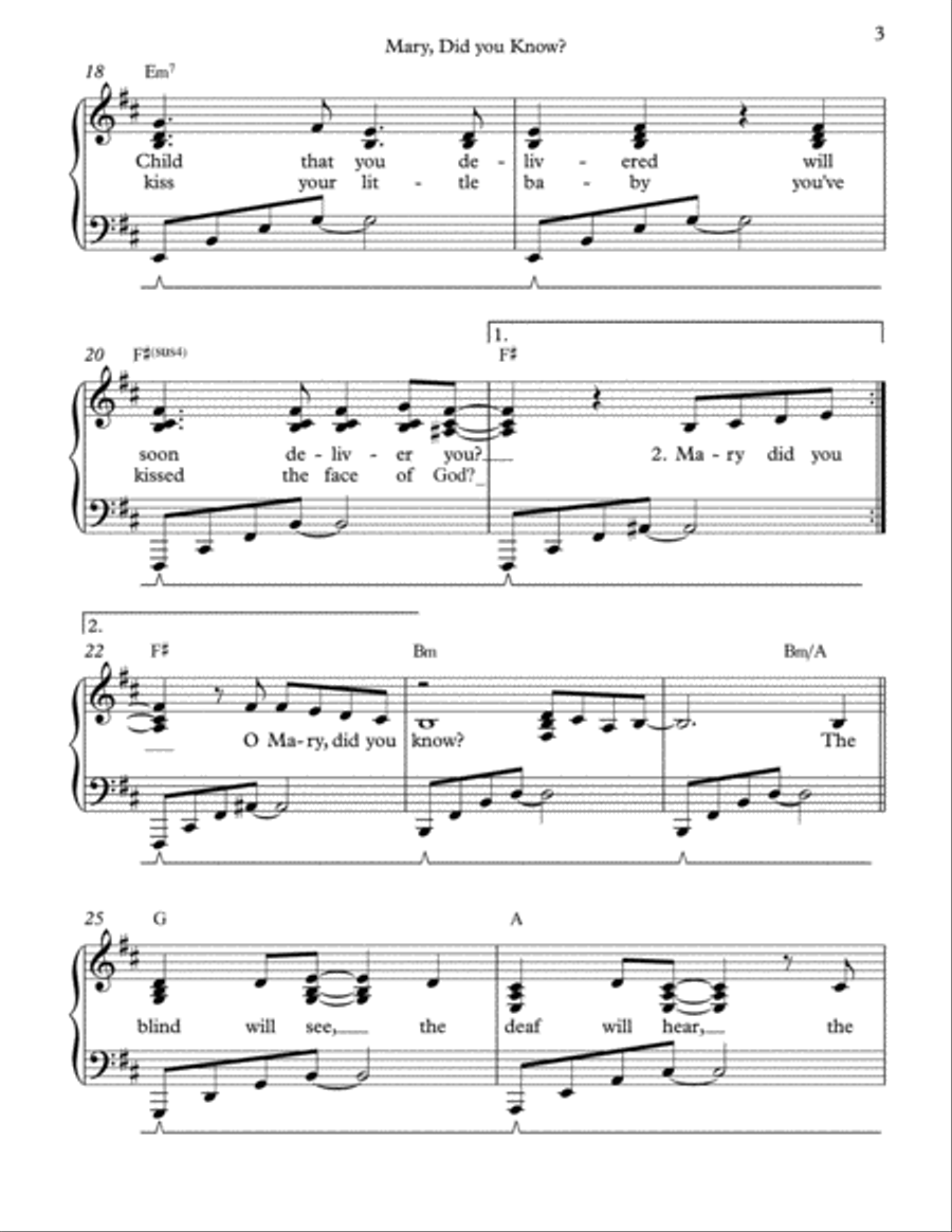 Mary, Did You Know? Vocal Duet scores gallery preview page 3