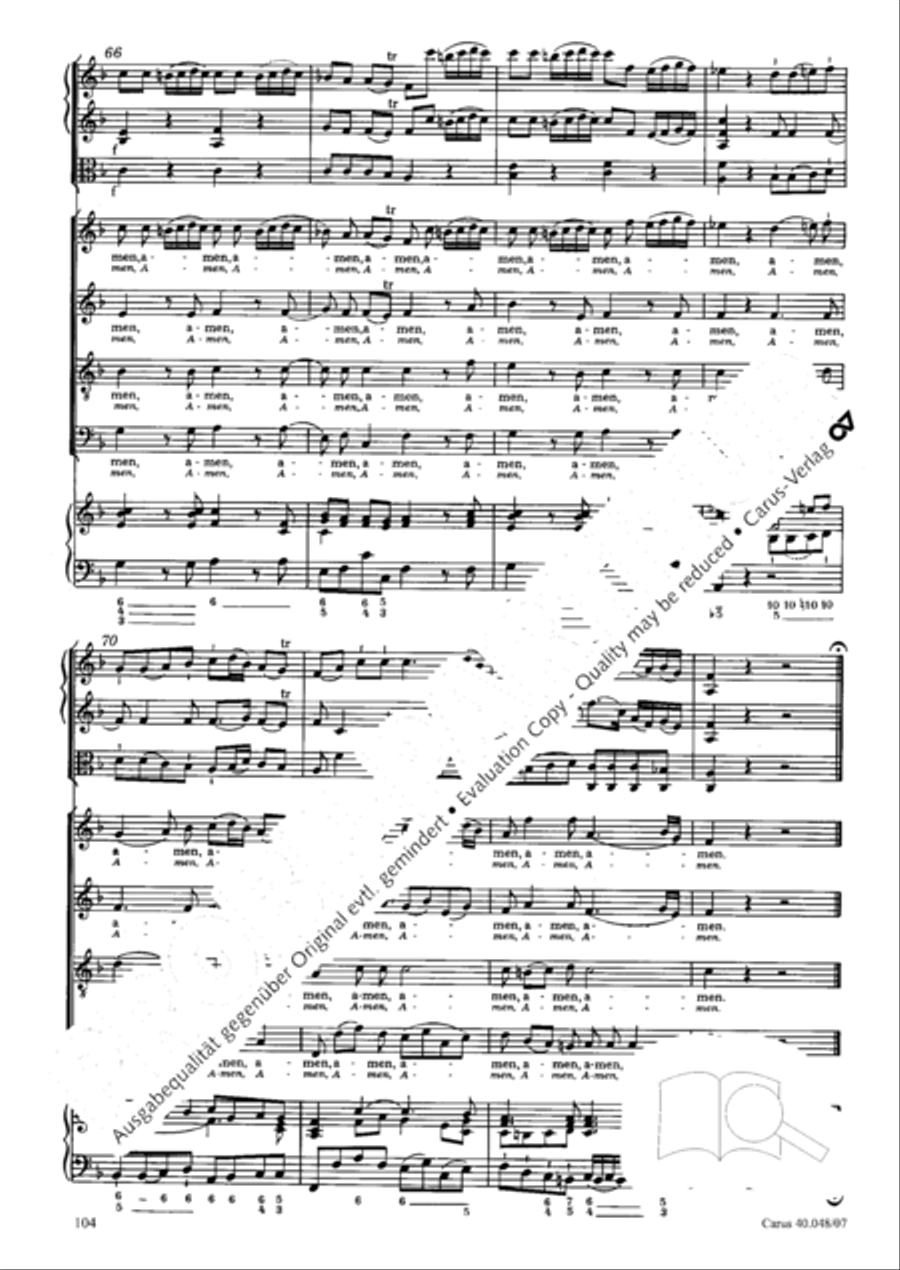 Regina coeli in B-Flat Major, K. 127 4-Part scores gallery preview page 105