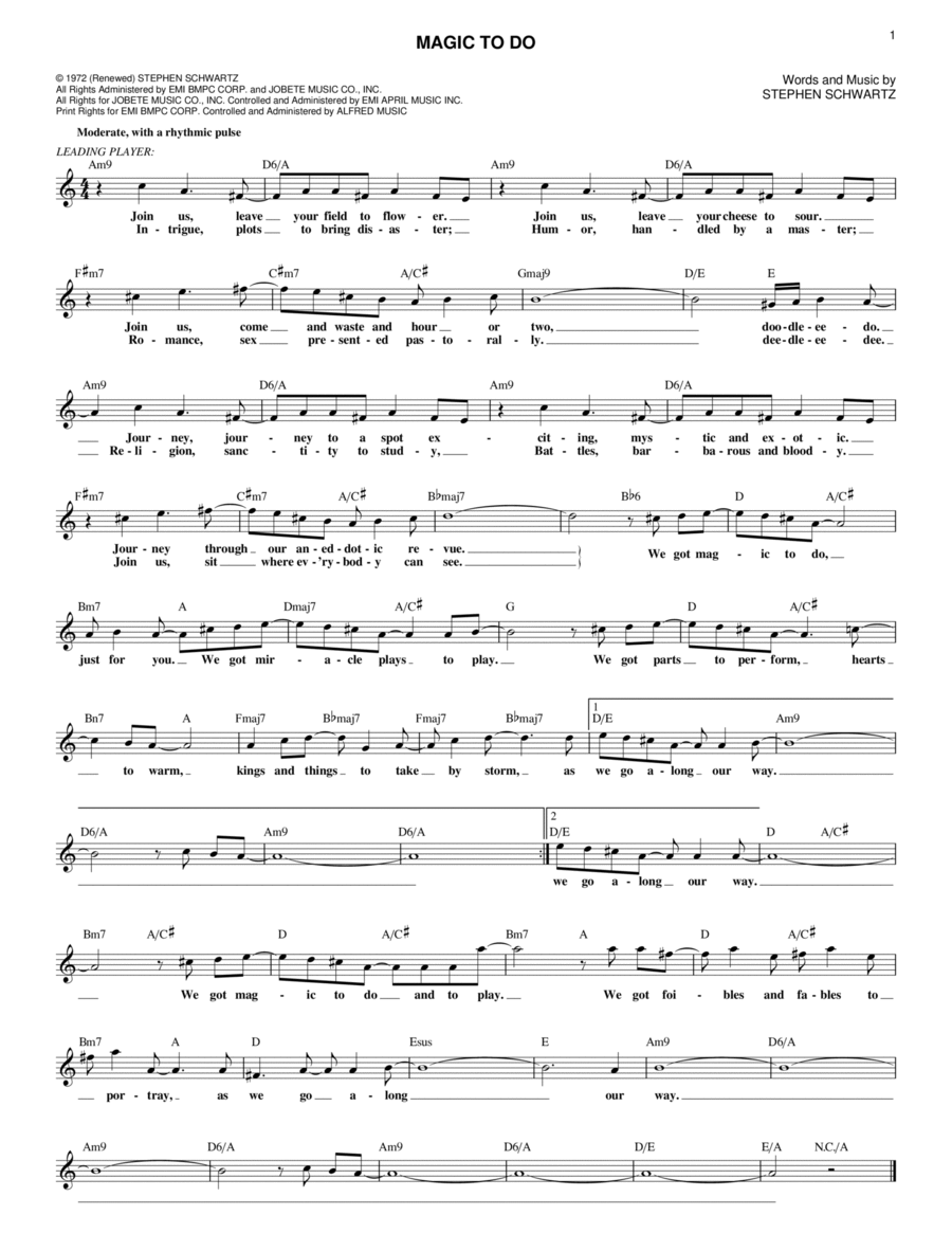 Magic To Do Magic To Do Piano scores gallery preview page 1