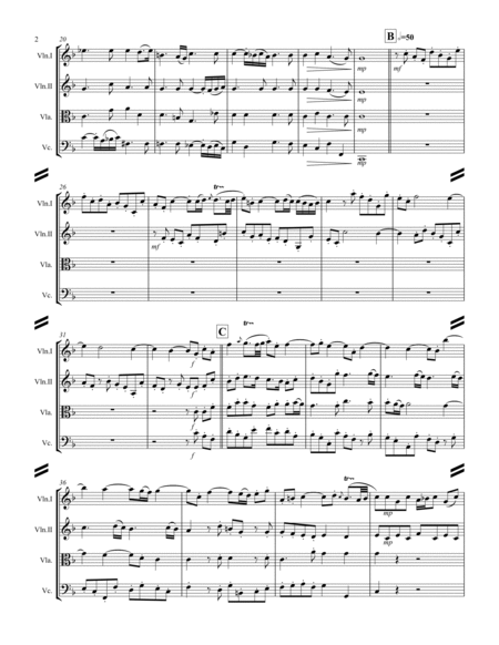 Handel - Water Music Suite No. I Movements 1-9 (for String Quartet) image number null