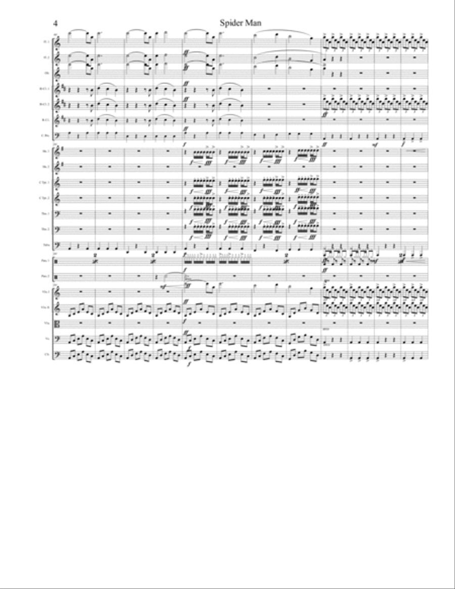 Spider-man: No Way Home Main Theme Chamber Orchestra scores gallery preview page 4