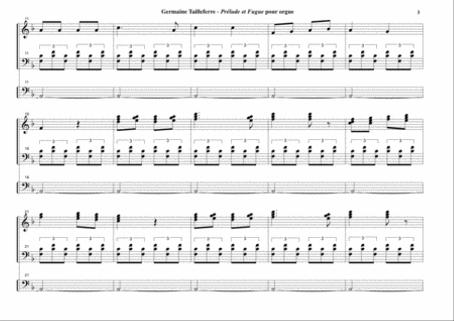 Germaine Tailleferre: Prelude and Fugue for organ Organ Solo scores gallery preview page 3