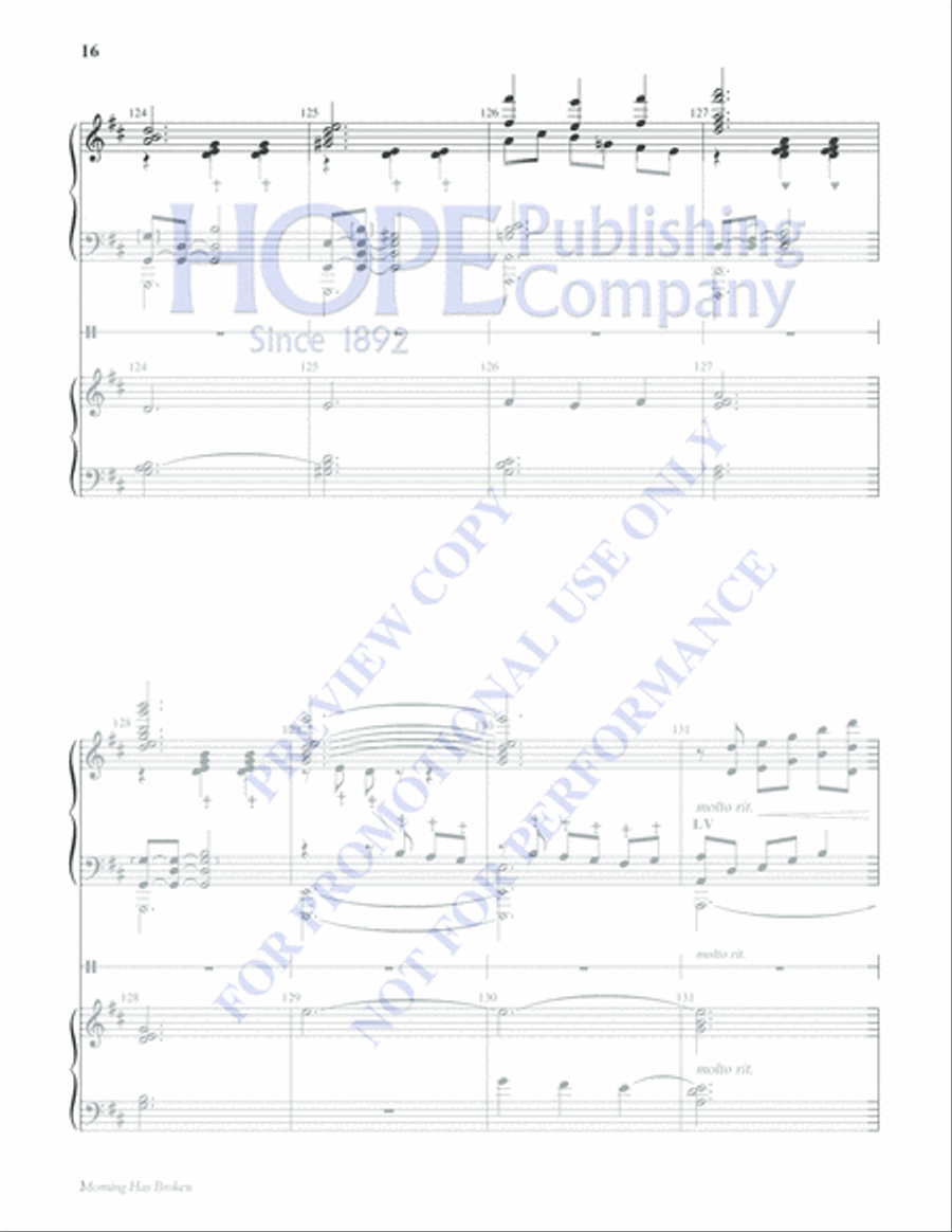 Morning Has Broken Morning Has Broken Handbell Choir scores gallery preview page 16