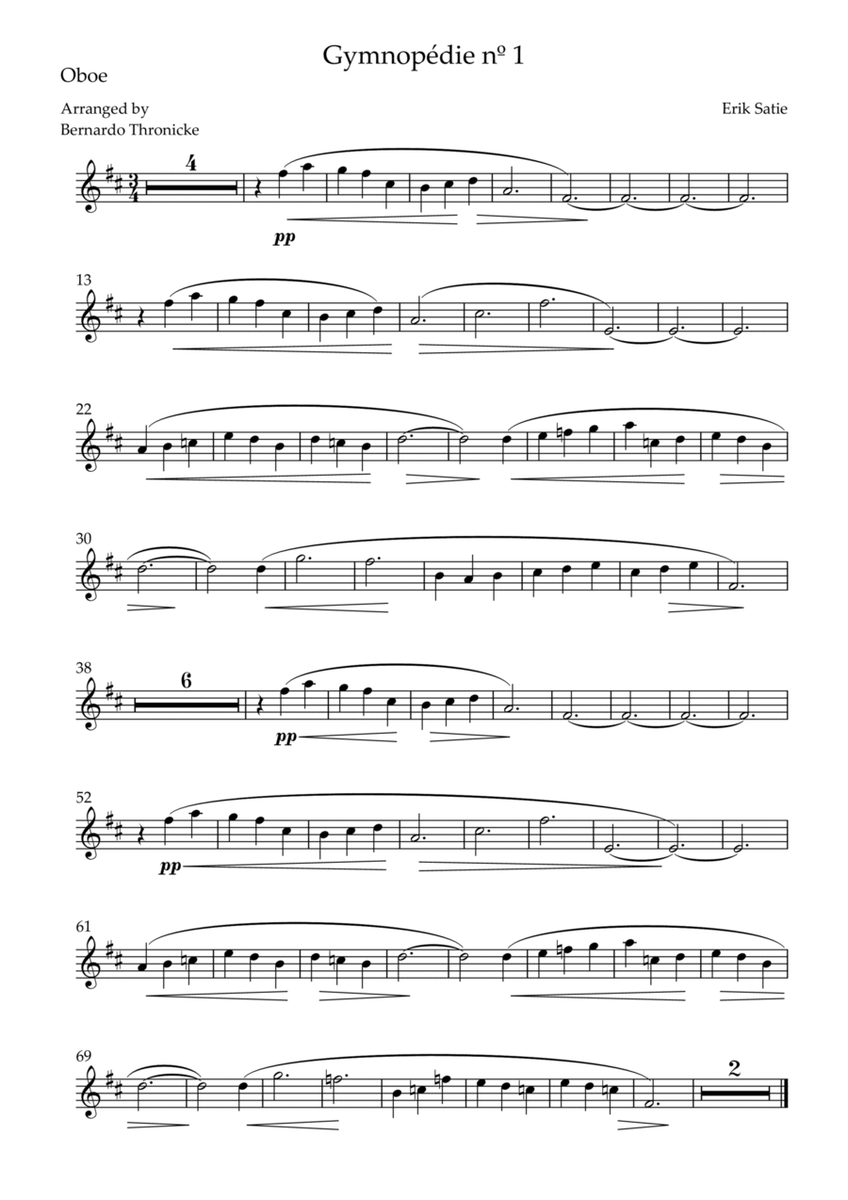 Gymnopédie nº 1 - For Oboe image number null